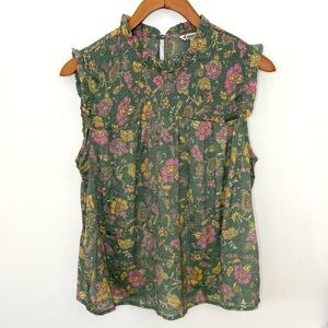 Nanette Lepore Floral Smocked Top Cottagecore Sz L